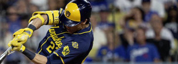 Milwaukee Brewers batter Christian Yelich hits a home run in Major League Baseball
