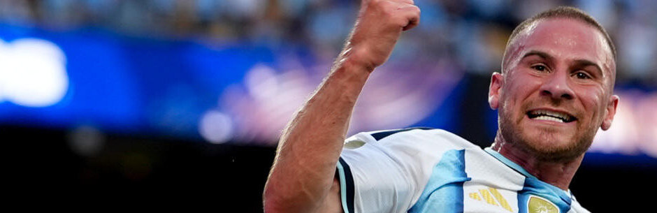 Argentinien Fussballstar MacAllister feiert ein Tor bei der FIFA-WM 2026